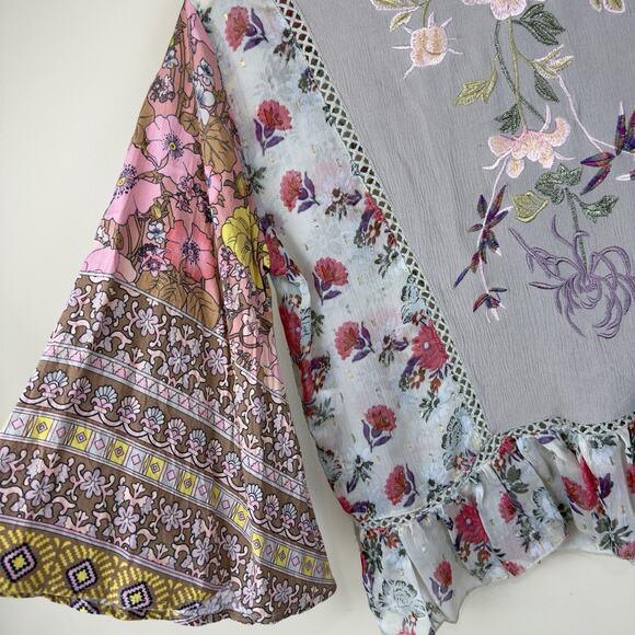 Aratta Silent Journey Blouse Boho Romantic Size S Approx Ruffle Flared Sleeves - Picture 7 of 12